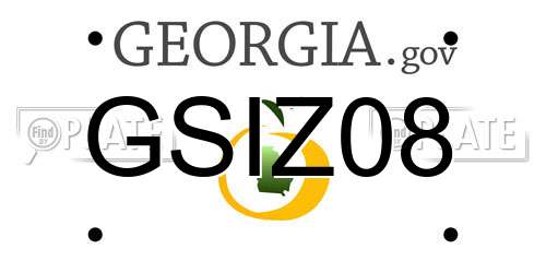 GSIZ08 Georgia License Plate