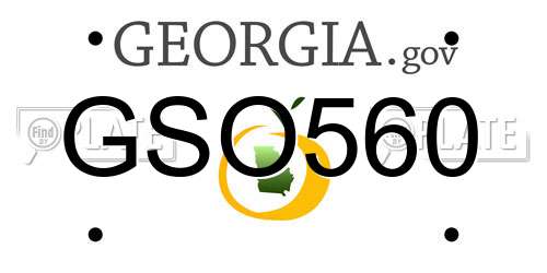 GSO560 Georgia License Plate