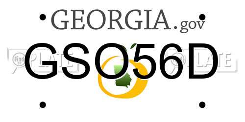 GSO56D Georgia License Plate
