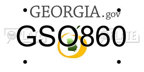 GSO860 Georgia License Plate