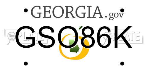 GSO86K Georgia License Plate