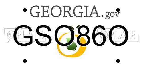 GSO86O Georgia License Plate