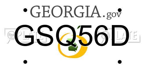 GSQ56D Georgia License Plate