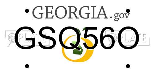 GSQ56O Georgia License Plate