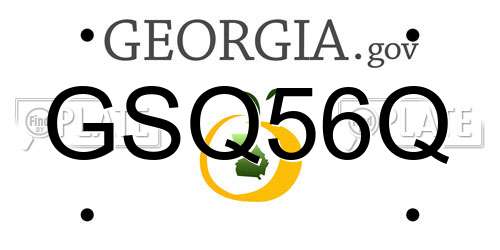 GSQ56Q Georgia License Plate