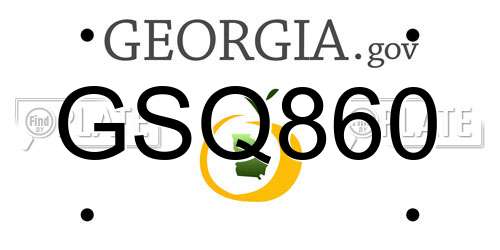 GSQ860 Georgia License Plate