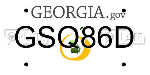 GSQ86D Georgia License Plate