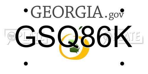 GSQ86K Georgia License Plate