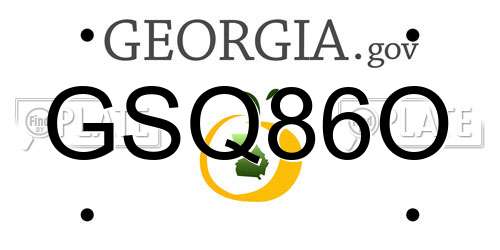 GSQ86O Georgia License Plate