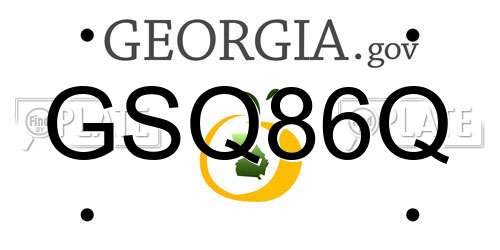GSQ86Q Georgia License Plate