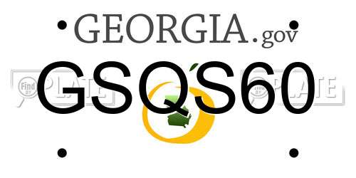 GSQS60 Georgia License Plate