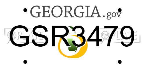 GSR3479 Georgia License Plate