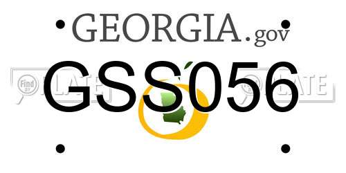 GSS056 license plate in GA state