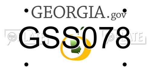 GSS078 Georgia License Plate