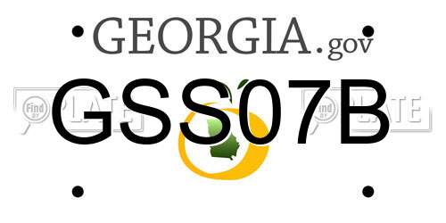 GSS07B Georgia License Plate