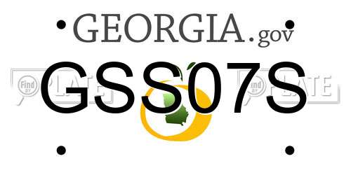 GSS07S Georgia License Plate