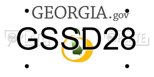 GSSD28 Georgia License Plate
