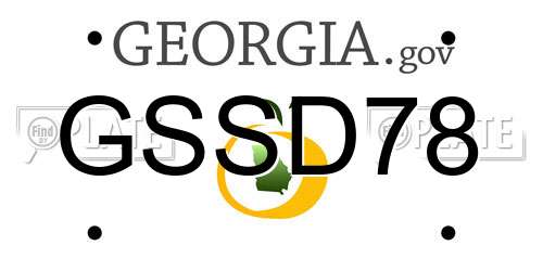 GSSD78 Georgia License Plate