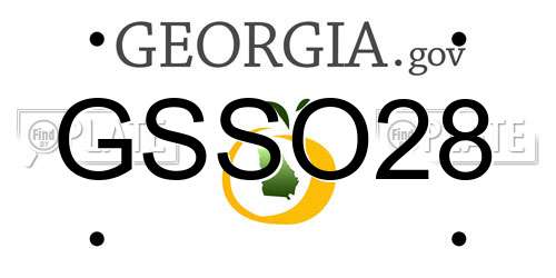 GSSO28 Georgia License Plate