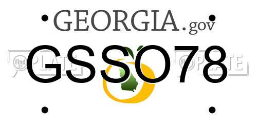 GSSO78 Georgia License Plate