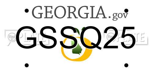 GSSQ25 Georgia License Plate