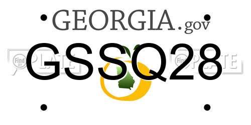 GSSQ28 Georgia License Plate