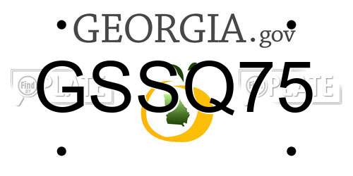 GSSQ75 Georgia License Plate