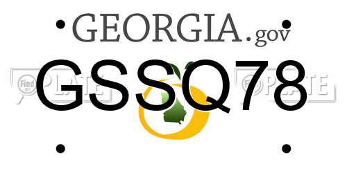 GSSQ78 Georgia License Plate