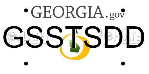 GSSTSDD Georgia License Plate