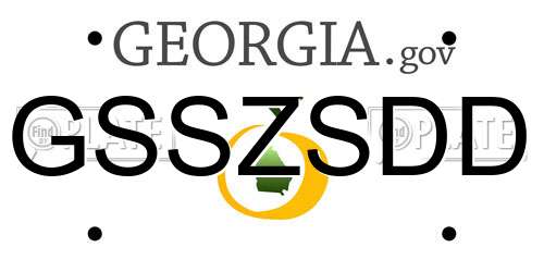 GSSZSDD Georgia License Plate
