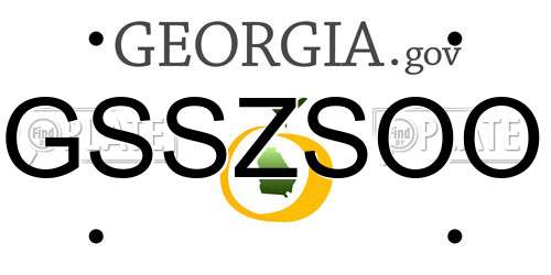 GSSZSOO Georgia License Plate