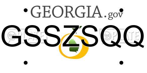 GSSZSQQ Georgia License Plate