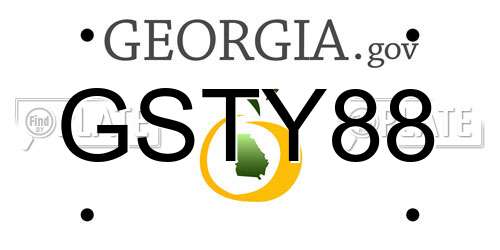 GSTY88 Georgia License Plate
