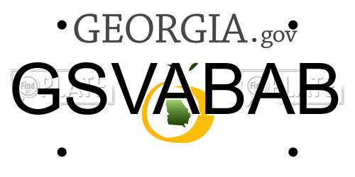 GSVABAB Georgia License Plate