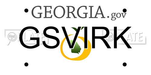 GSVIRK Georgia License Plate