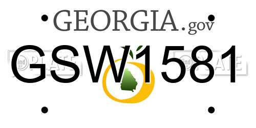 GSW1581 Georgia License Plate