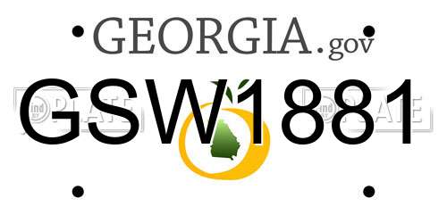 GSW1881 Georgia License Plate