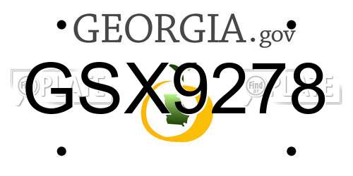 GSX9278 Georgia License Plate