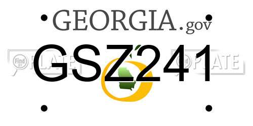GSZ241 Georgia License Plate