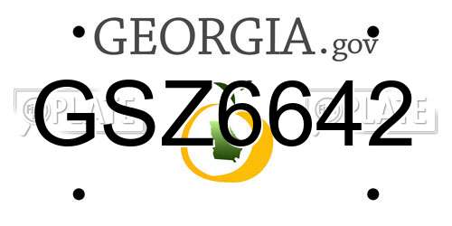 GSZ6642 Georgia License Plate