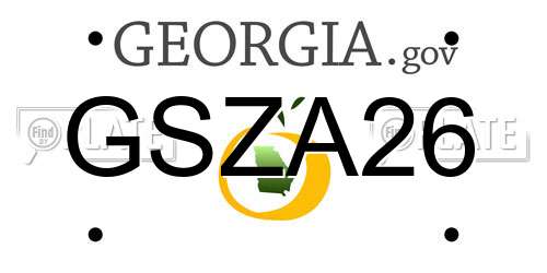 GSZA26 Georgia License Plate