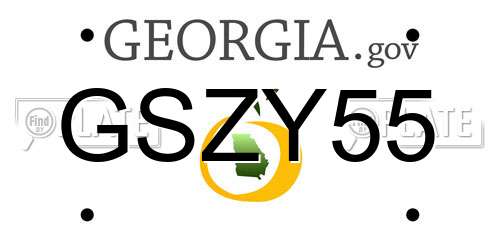GSZY55 Georgia License Plate