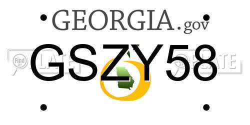 GSZY58 Georgia License Plate