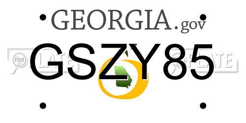 GSZY85 Georgia License Plate
