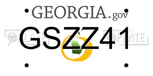 GSZZ41 Georgia License Plate