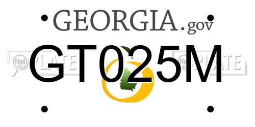 GT025M Georgia License Plate