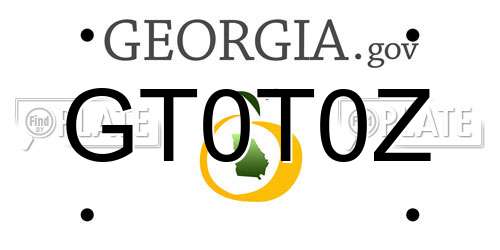 GT0T0Z Georgia License Plate