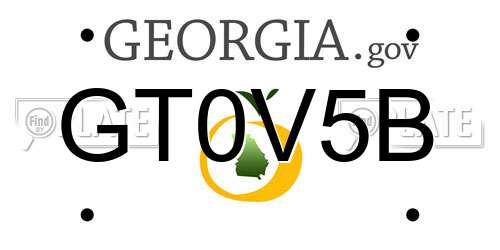GT0V5B Georgia License Plate