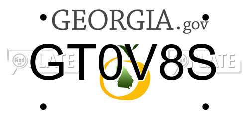 GT0V8S Georgia License Plate