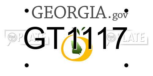 GT1117 Georgia License Plate
